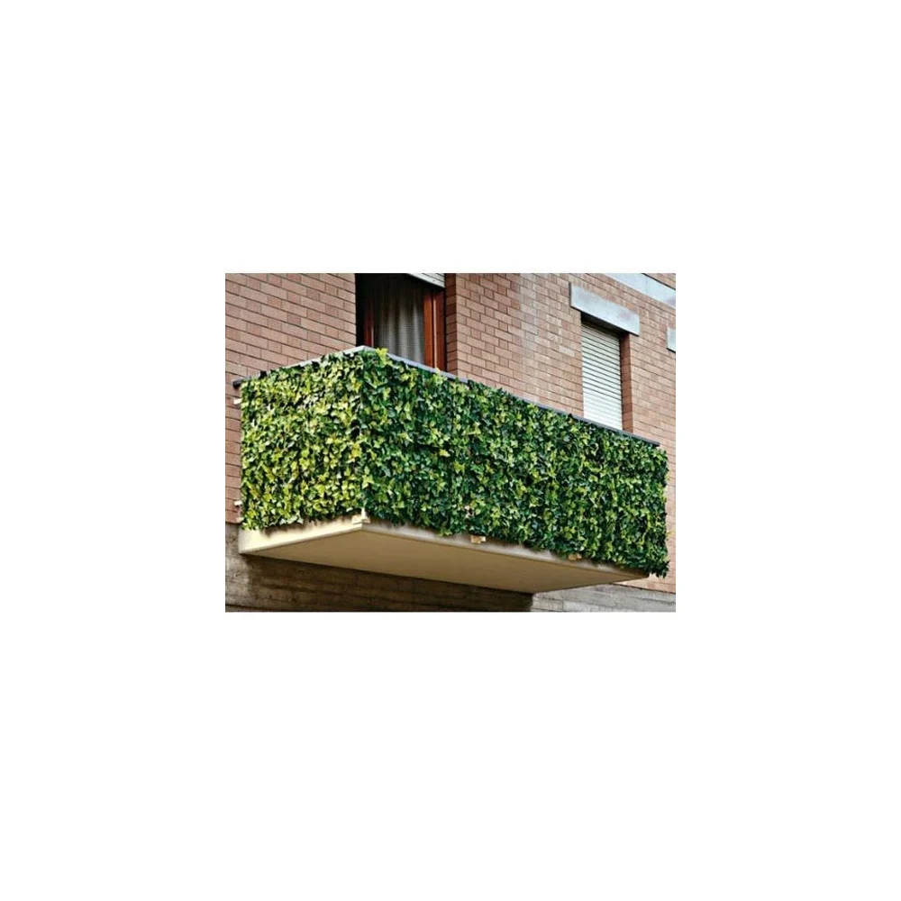 SIEPE ARTIFICIALE SINTETICA 1X3 METRI ROTOLO RETE FOGLIE EDERA VERDE PER BALCONE - TrAdE Shop Traesio