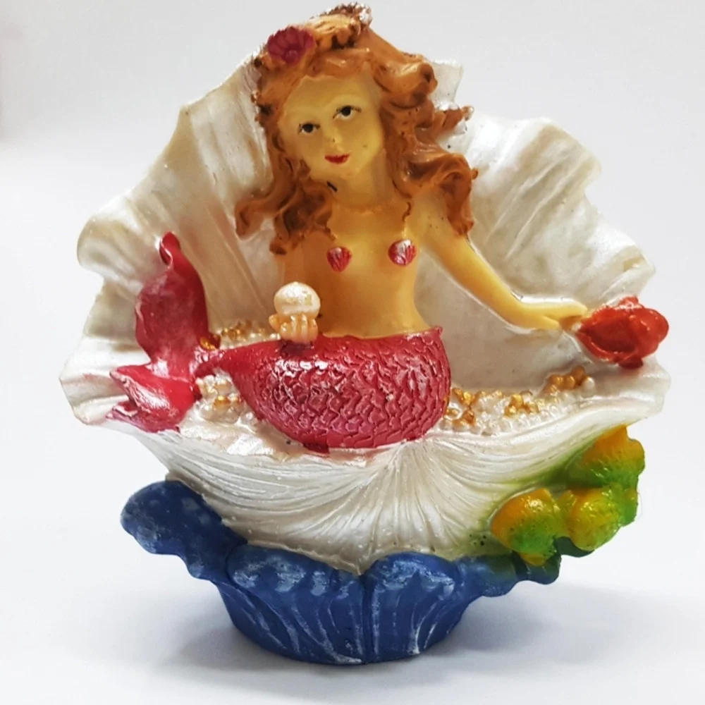 SIRENA CONCHIGLIA PERLA ROCCIOSA 11x5x11.5CM ORNAMENTO ACQUARIO ARREDO PIETRA - TrAdE Shop Traesio