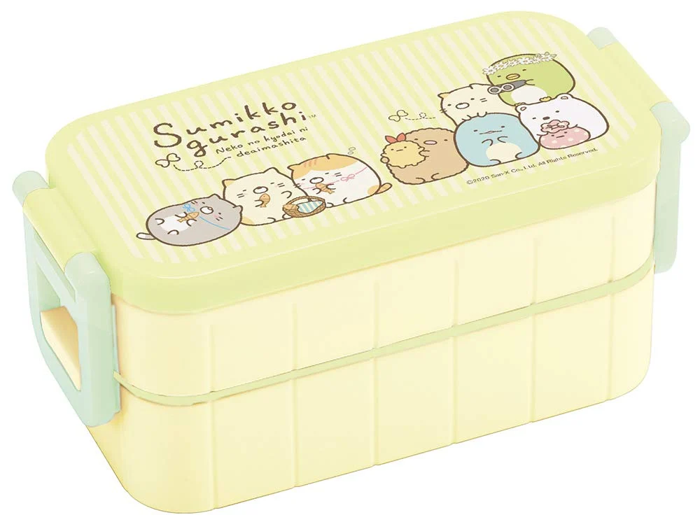 Skater Lunch Box 2 Tier Bento Box Cat Siblings 600ml