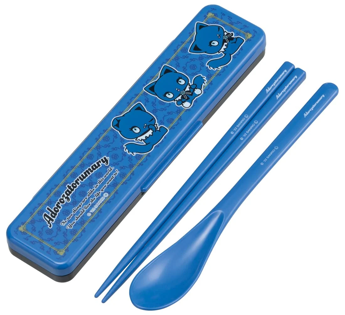 Skater Chopsticks & Spoon Set 18cm Antibacterial Silent Case Japan