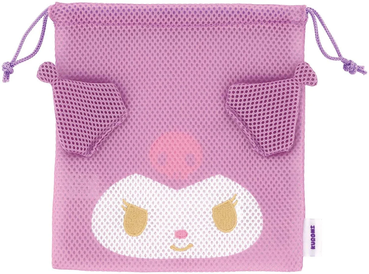 Skater bolsa de malla con cordón lavable y transpirable Sanrio Kuromi ZKM1-A