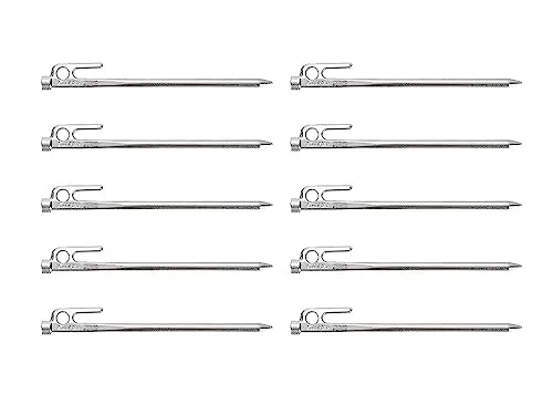 Snow Peak Peg 65th Anniversary Limited Chrome Solid Stake 20 (10 Pieces) Silver