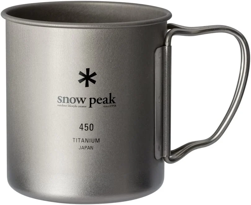 Snow Peak Tazza Titanio Singola 450 - Capacità 450ml - Leggera e Resistente