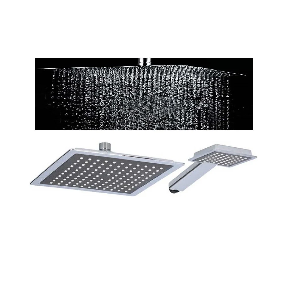 SOFFIONE DOCCIA QUADRATO 22X22CM CON MISCELATORE DOCCETTA QUADRATA IN ABS CROMO - TrAdE Shop Traesio