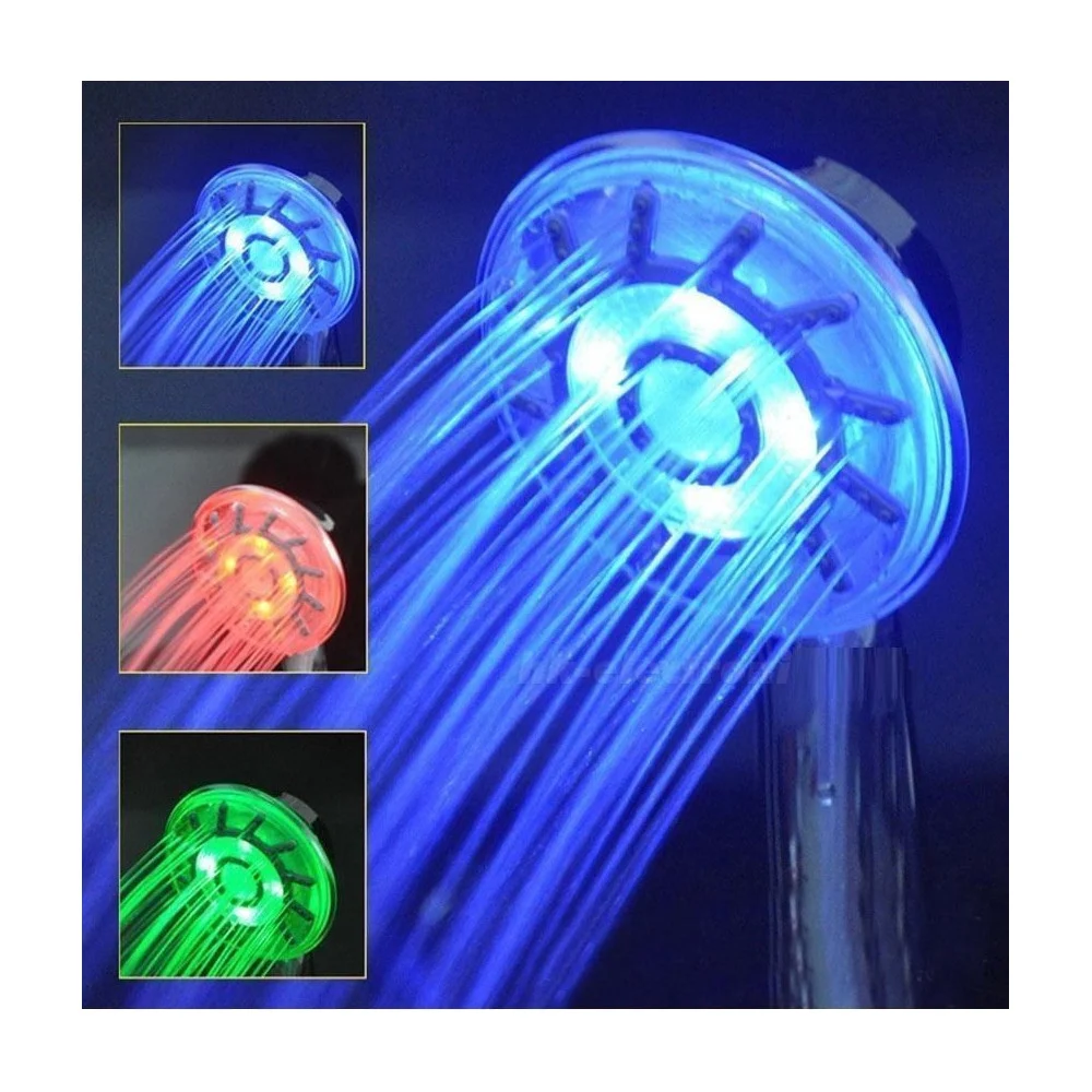 SOFFIONE LUMINOSO PER DOCCIA CON LED ROSSO VERDE BLU.BAGNO CROMOTERAPIA - TrAdE Shop Traesio