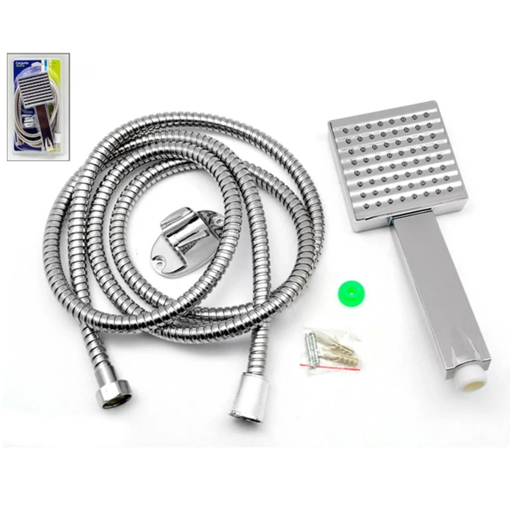 SOFFIONE QUADRATO GRANDE CON TUBO 2 MT FLESSIBILE SET BAGNO DOCCIA TROPICALE - TrAdE Shop Traesio