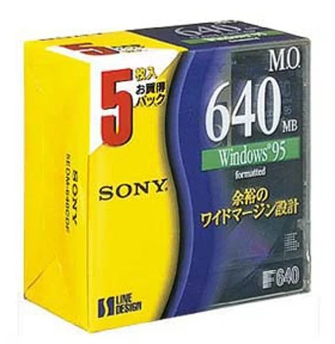 SONY Dischi MO 3.5" 640MB Formato Windows 5EDM-640CDF