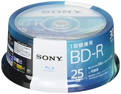 Sony BD-R 25GB 30-Pack 4x Velocità Registrazione Singola 30BNR1VJPP4