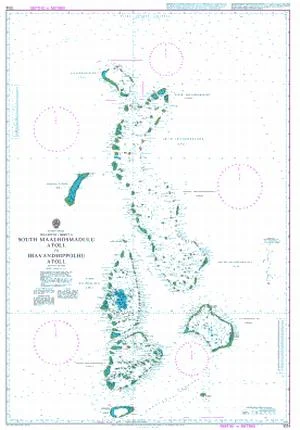 south maalhosmadulu atoll to ihavandhippolhu atoll n. 1014 (2008) - Carte nautiche, da pesca…