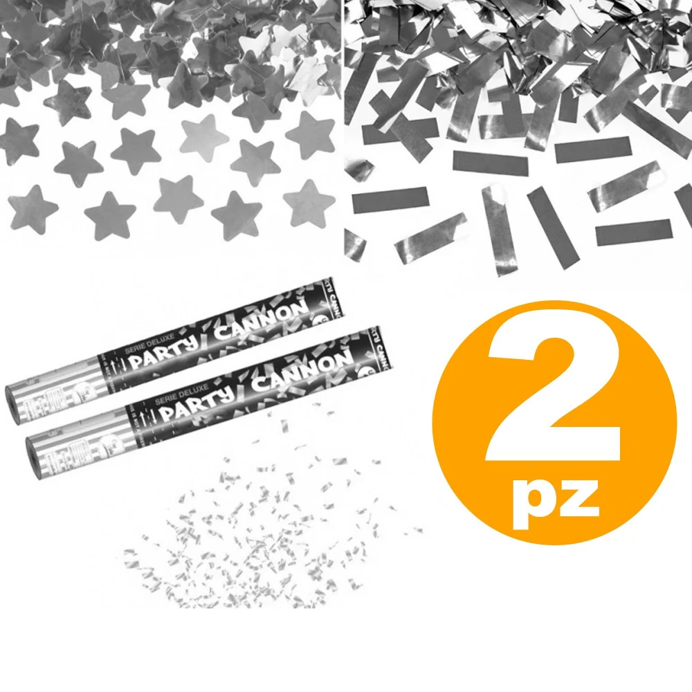 SPARA CORIANDOLI ARGENTO GLITTER 60CM FESTA PARTY PROMESSA MATRIMONIO NOZZE - TrAdE Shop Traesio