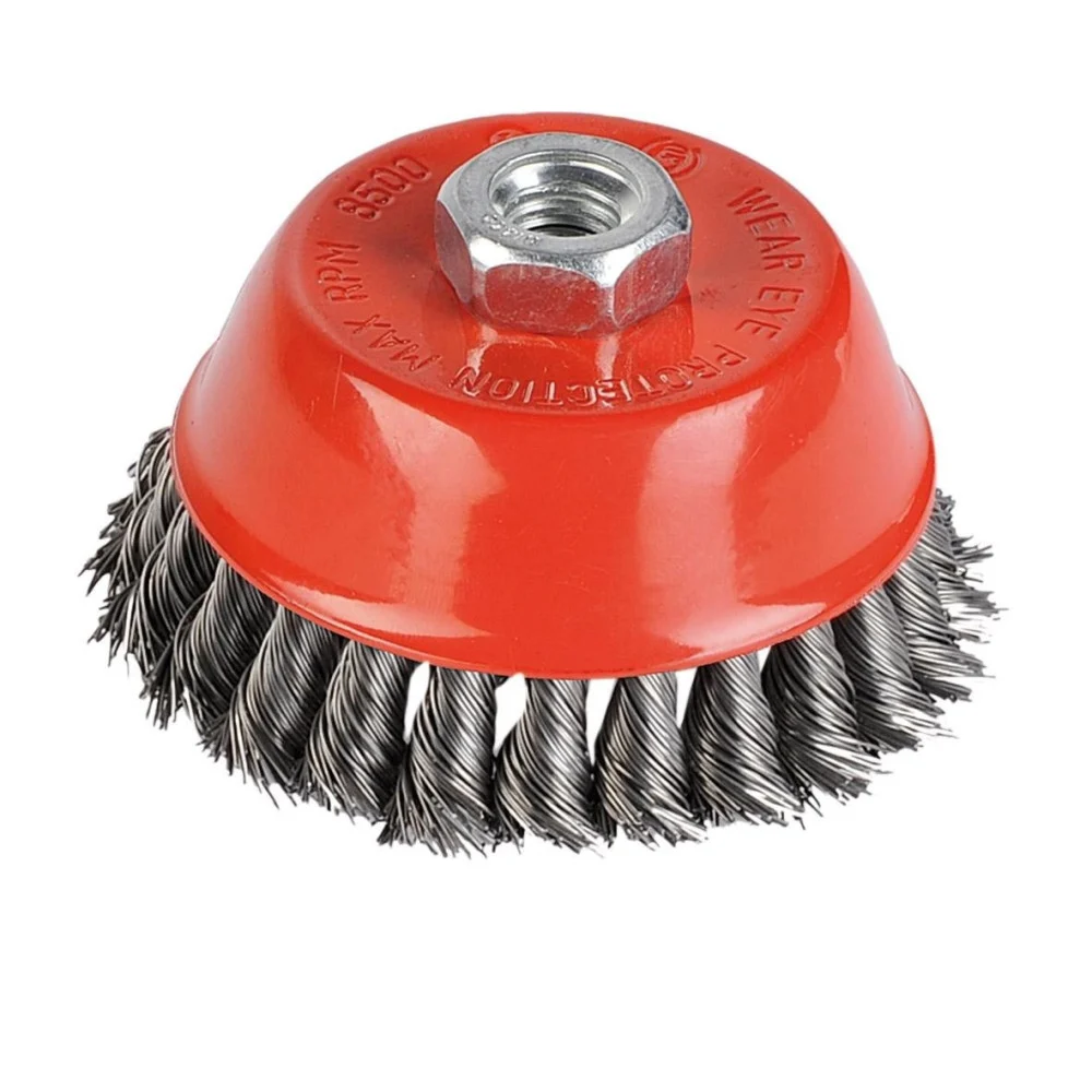 SPAZZOLA A TAZZA FORO 14 DIAM 160 MM FILO RITORTO FERRO SMERIGLIATRICE EDILIZIA - TrAdE Shop Traesio