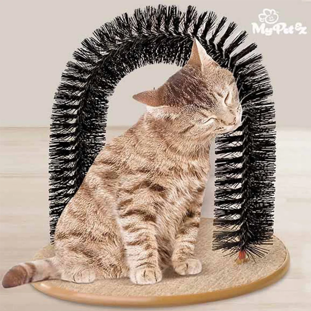 SPAZZOLA MASSAGGIATORE PER GATTI ARCO ARCHETTO PER GATTI CON BASE TIRAGRAFFI - TrAdE Shop Traesio