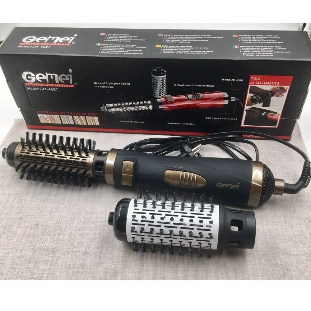SPAZZOLA PIASTRA ROTANTE ELETTRICA ASCIUGACAPELLI BOCCOLI CAPELLI MOSSI GM-4827