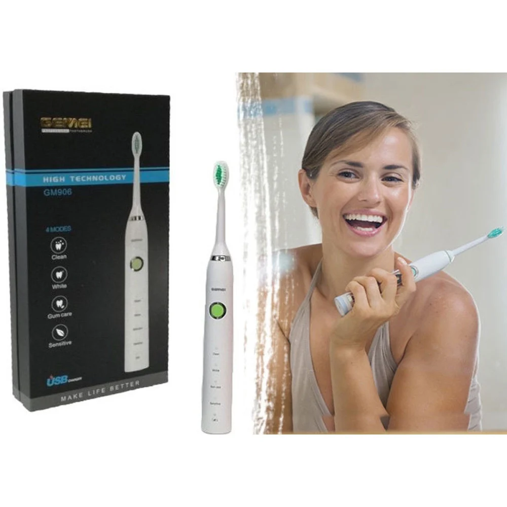 SPAZZOLINO ELETTRICO RICARICABILE PROFESSIONALE CON 2 TESTINE GEMEI GM-906