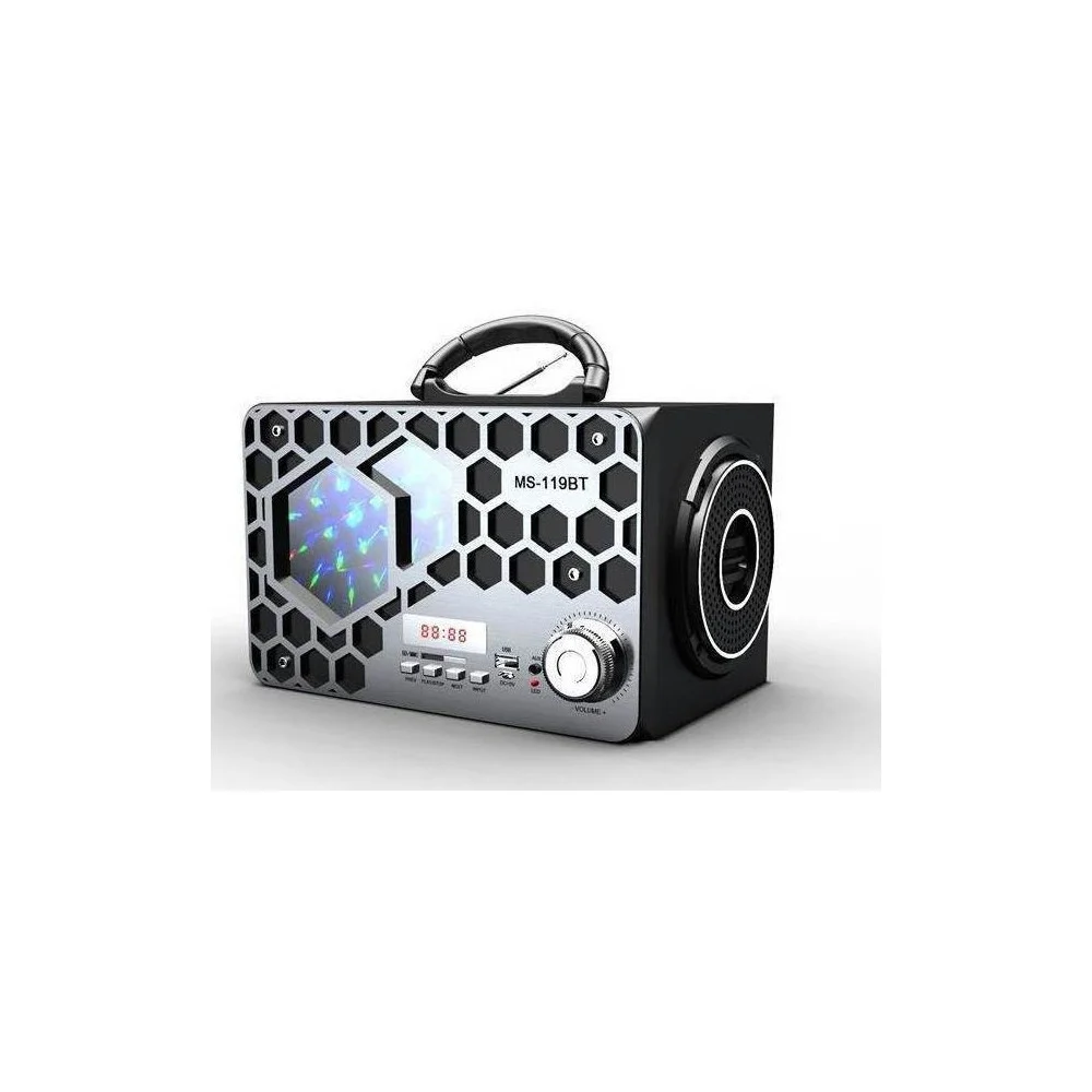 SPEAKER CASSA PORTATILE BLUETOOTH LED VARI COLORI FM/SD/USB SMARTPHONE MS-119BT