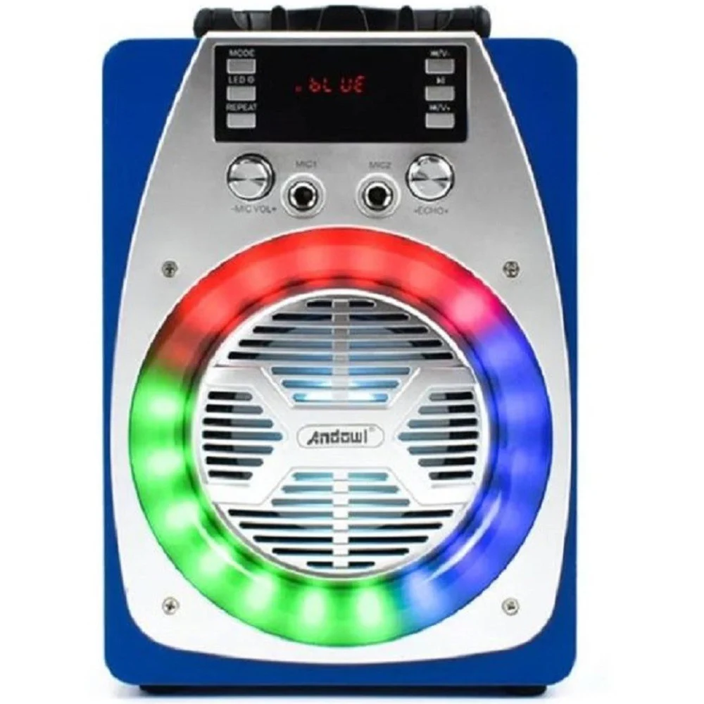 SPEAKER PORTATILE KARAOKE ALTOPARLANTE BLUETOOTH WIRELESS MICROFONO LED Q-YX606