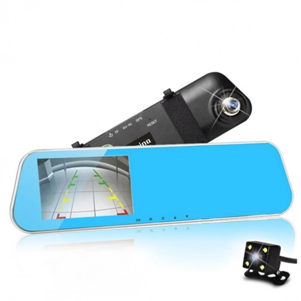 SPECCHIETTO RETROVISORE DVR MONITOR HD 4.3" LCD TELECAMERA RETROMARCIA AUTO - TrAdE Shop Traesio