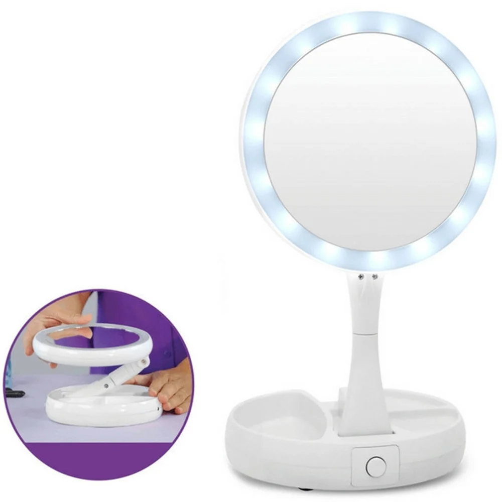 SPECCHIO DA TAVOLO ZOOM 3X CON SUPPORTO + ROTAZIONE 360 GRADI DONNE BELLEZZA - TrAdE Shop Traesio