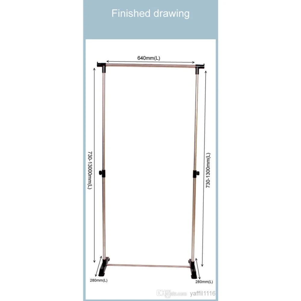 STAND APPENDIABITI ALLUNGABILE TELESCOPICO SINGOLO CON BASE 64 X 28 X 73/130 CM - TrAdE Shop Traesio