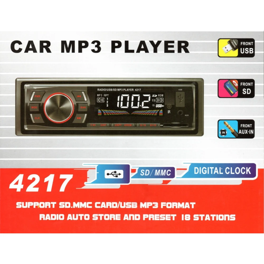 STEREO AUTO BLUETOOTH AUTORADIO FM MP3 USB SD AUX SD CARD VIVAVOCE 40W 4217 - TrAdE Shop Traesio