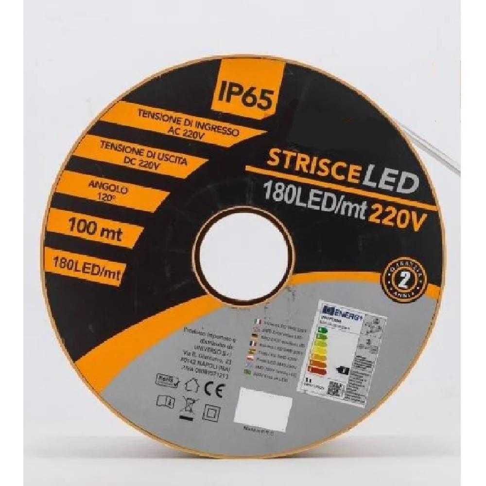 STRIP LED 2835 180D 100 METRI 220V STRISCIA LUCE CALDA FREDDA NATURALE 2835-W180