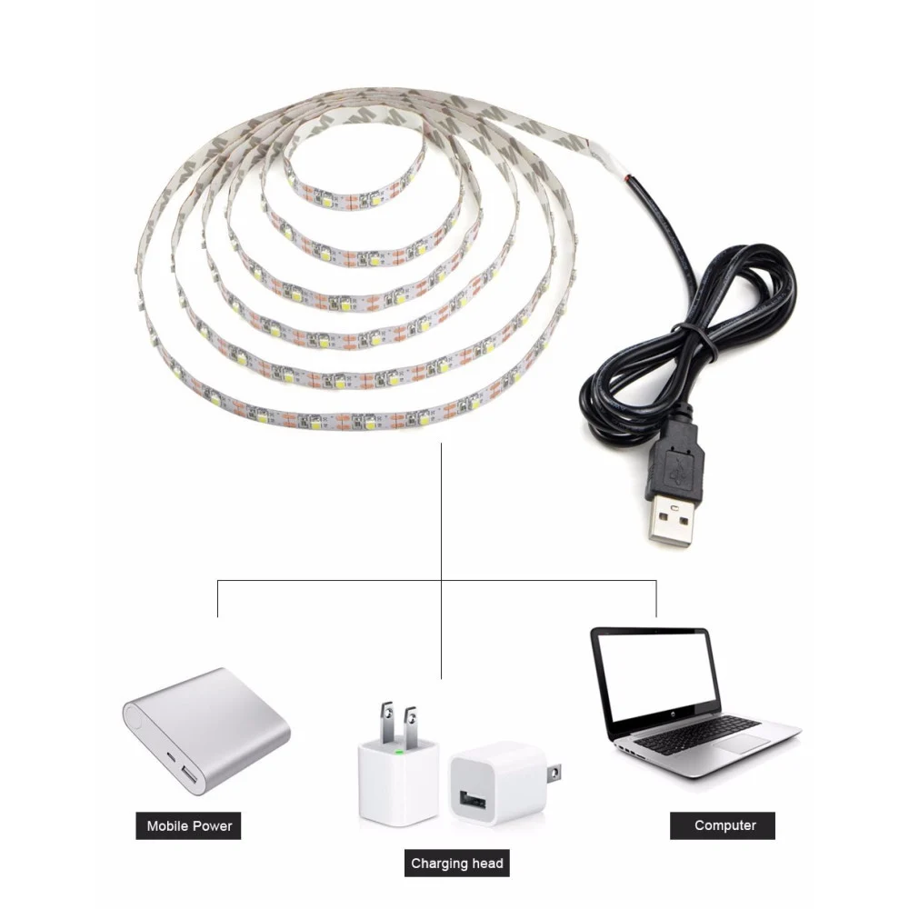 STRIP LED LUCE FREDDA STRISCIA 90 CM USB PER RETROILLUMINAZIONE TELEVISORE TV - TrAdE Shop Traesio