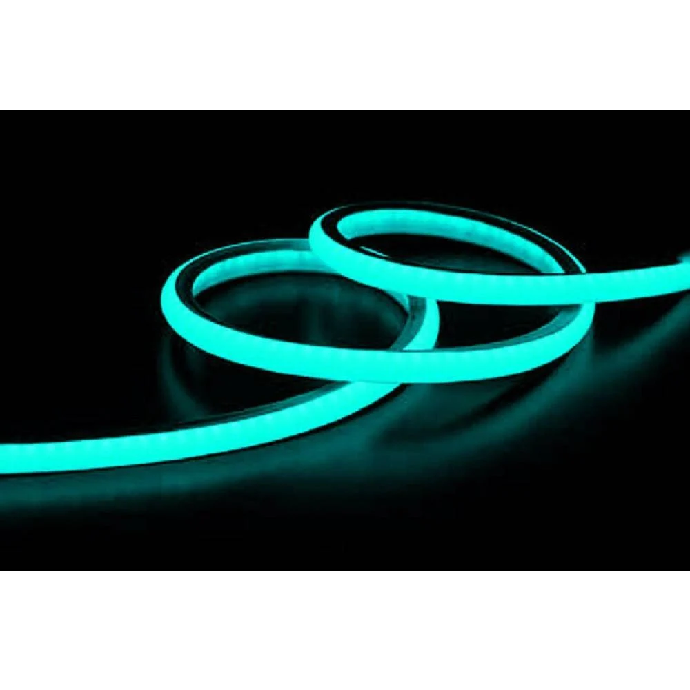 STRIP LED NEON FLESSIBILE STRISCIA DECORATIVA 5 MT IP65 LUCE CELESTE U-12V-CE