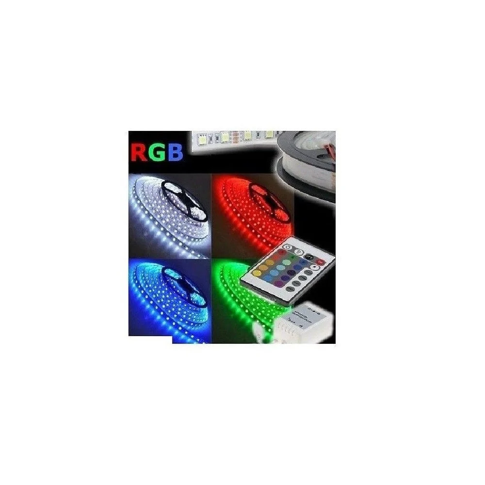 STRISCIA A LED SMD 5050 RGB IP65 5 METRI BOBINA ALIMENTATORE E TELECOMANDO AIPIY - TrAdE Shop Traesio