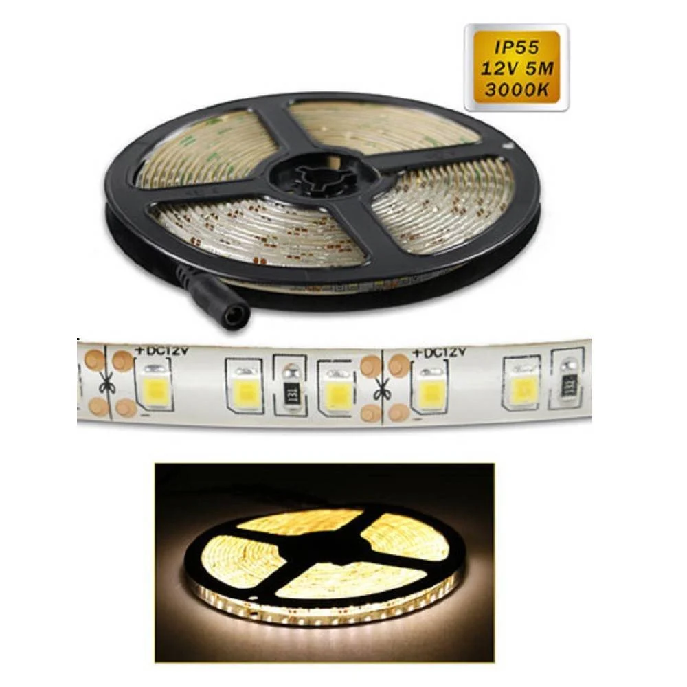 STRISCIA LED 2835 5MT BOBINA LUCE 4000K 3000K 6500K WATERPROF IP55 2835-12V