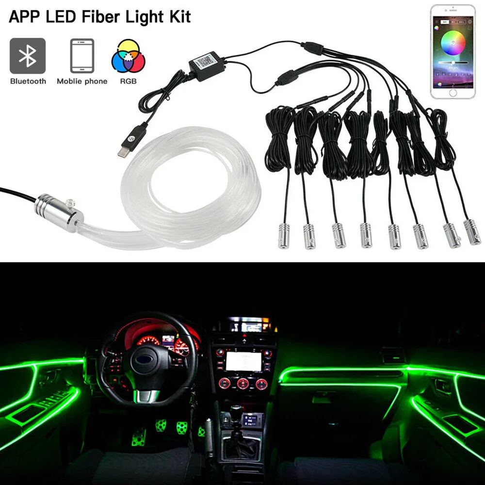 STRISCIA LED FLUORESCENTE LUCI AMBIENTE ILLUMINAZIONE AUTO CON APP SMARTPHONE - TrAdE Shop Traesio