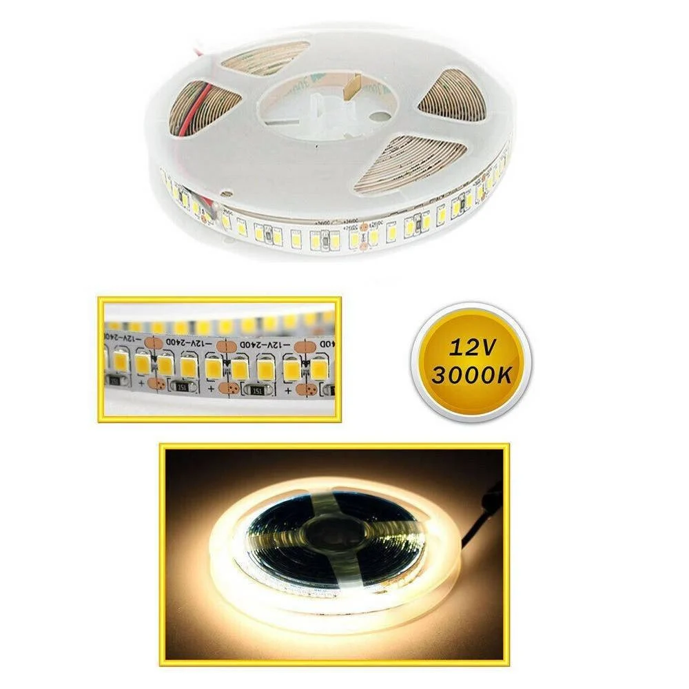 STRISCIA LED SMD 2835 STRIP 5 MT BOBINA LUCE NATURALE CALDA FREDDA 2835 12V - TrAdE Shop Traesio