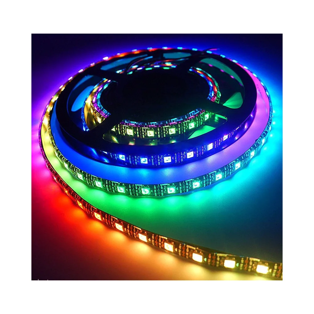 STRISCIA STRIP 300 LED RGB DIGITALE MULTIEFFETTO 7 COLORI 5050 5 M METRI INTERNO - TrAdE Shop Traesio