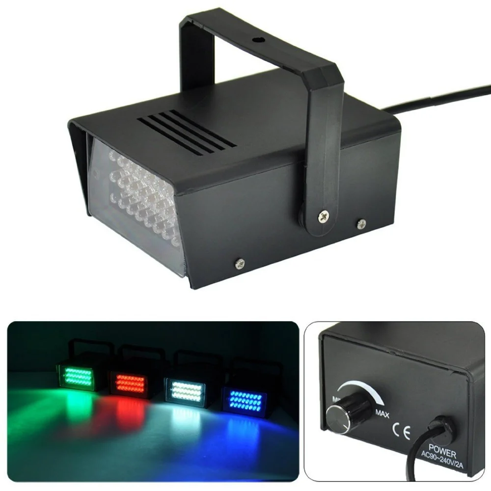 Strobo discoteca luce effetto flash DJ disco stroboscopica Mini BLU ROSSO GIALLO - TrAdE Shop Traesio