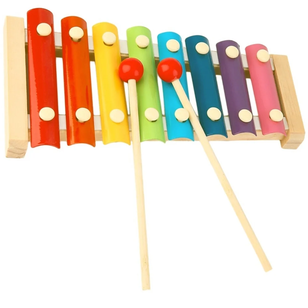 STRUMENTO MUSICALE XILOFONO GIOCO GIOCATTOLO PER BAMBINI IN LEGNO A 8 PIASTRE - TrAdE Shop Traesio