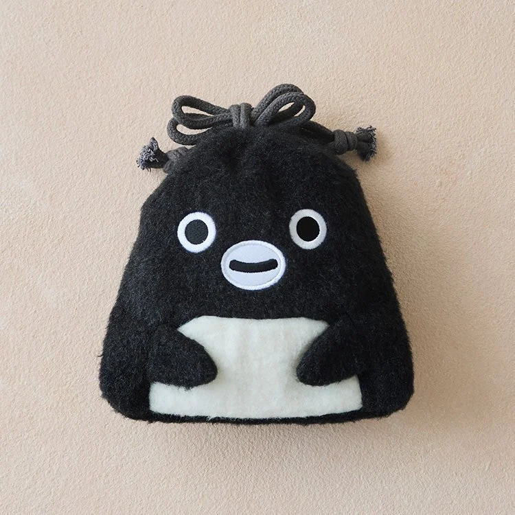 Suica Penguin pochette peluche con coulisse stile onigiri 18x18 cm - JR EAST