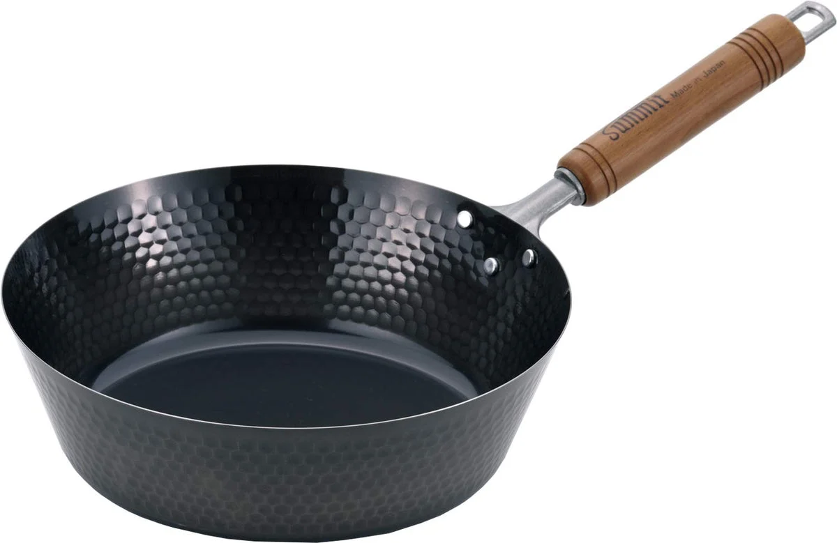Summit Kogyo Padella profonda martellata in ferro, induzione 26cm 28cm - Summit Kougyou
