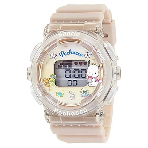 Orologio Digitale Sanrio Pochacco con Retroilluminazione EL CR3C0003-PC Beige