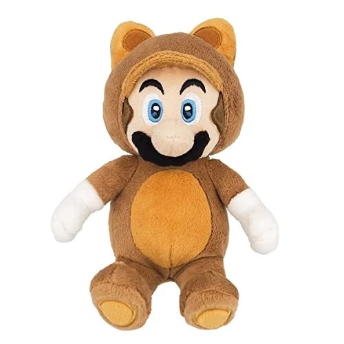 Super Mario Peluche Tanooki Raccoon Mario 3D Land 30 cm Verde - Sanei