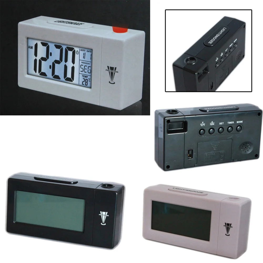 SVEGLIA OROLOGIO TEMPERATURA CON PROIEZIONE SCHERMO LCD PROIETTORE ORA AT-618
