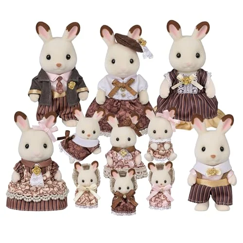 Familias Sylvanian Set de Familia Conejo Chocolat C-74 Juguetes de Casa de Muñecas