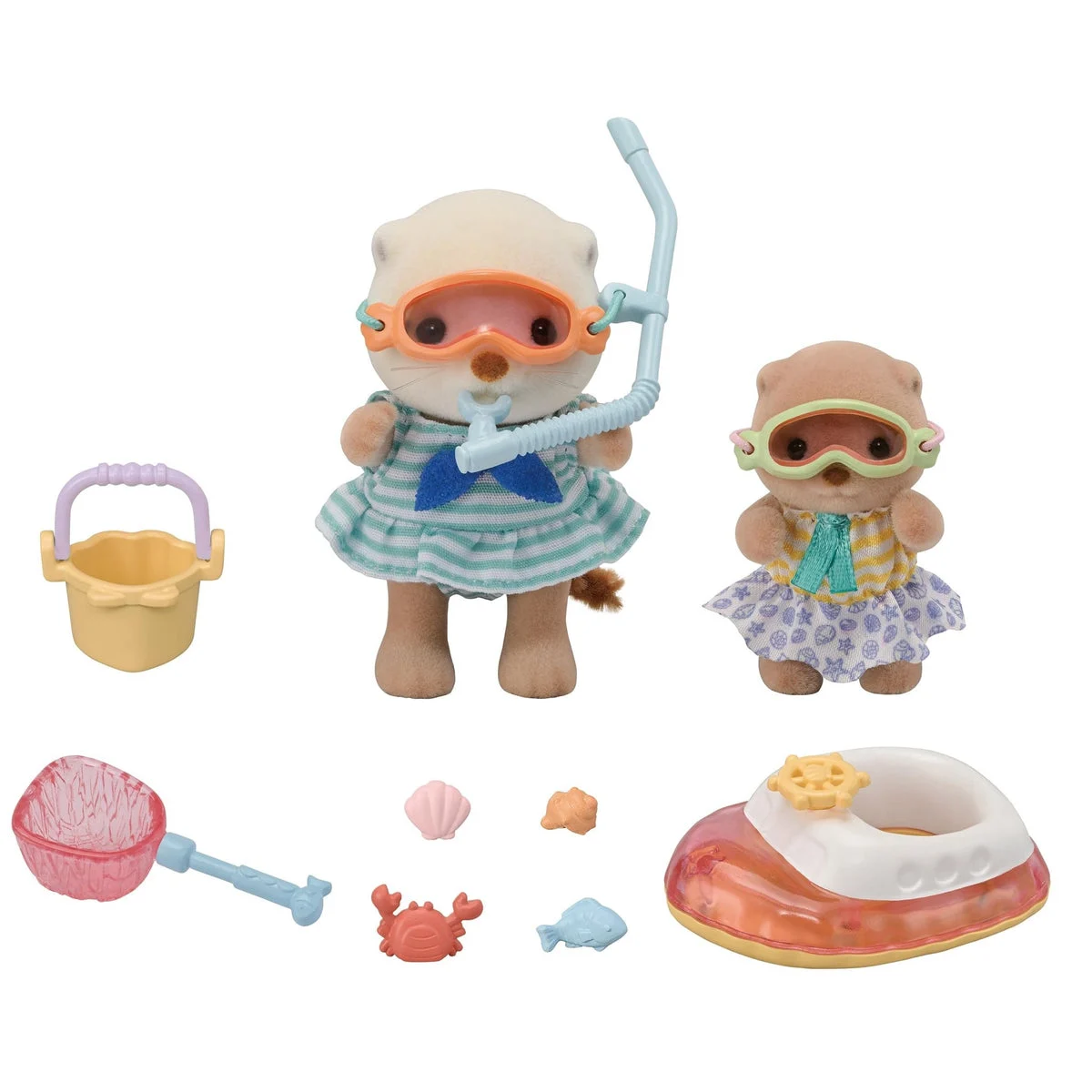 Familias Sylvanian Set de Muñecas y Muebles Hermanos Nutria - Juego Acuático - FS-57