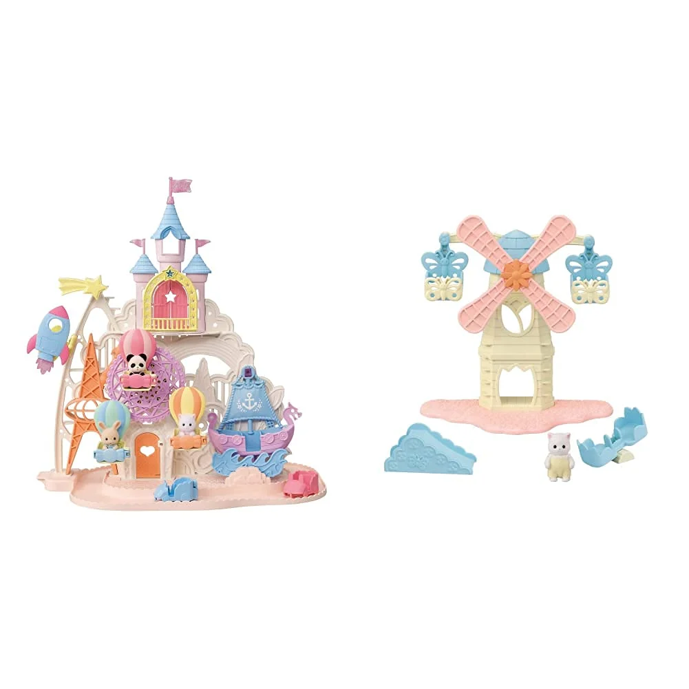 Sylvanian Families Dream Castle Amusement Park Playset with Flower Windmill - EPOCH