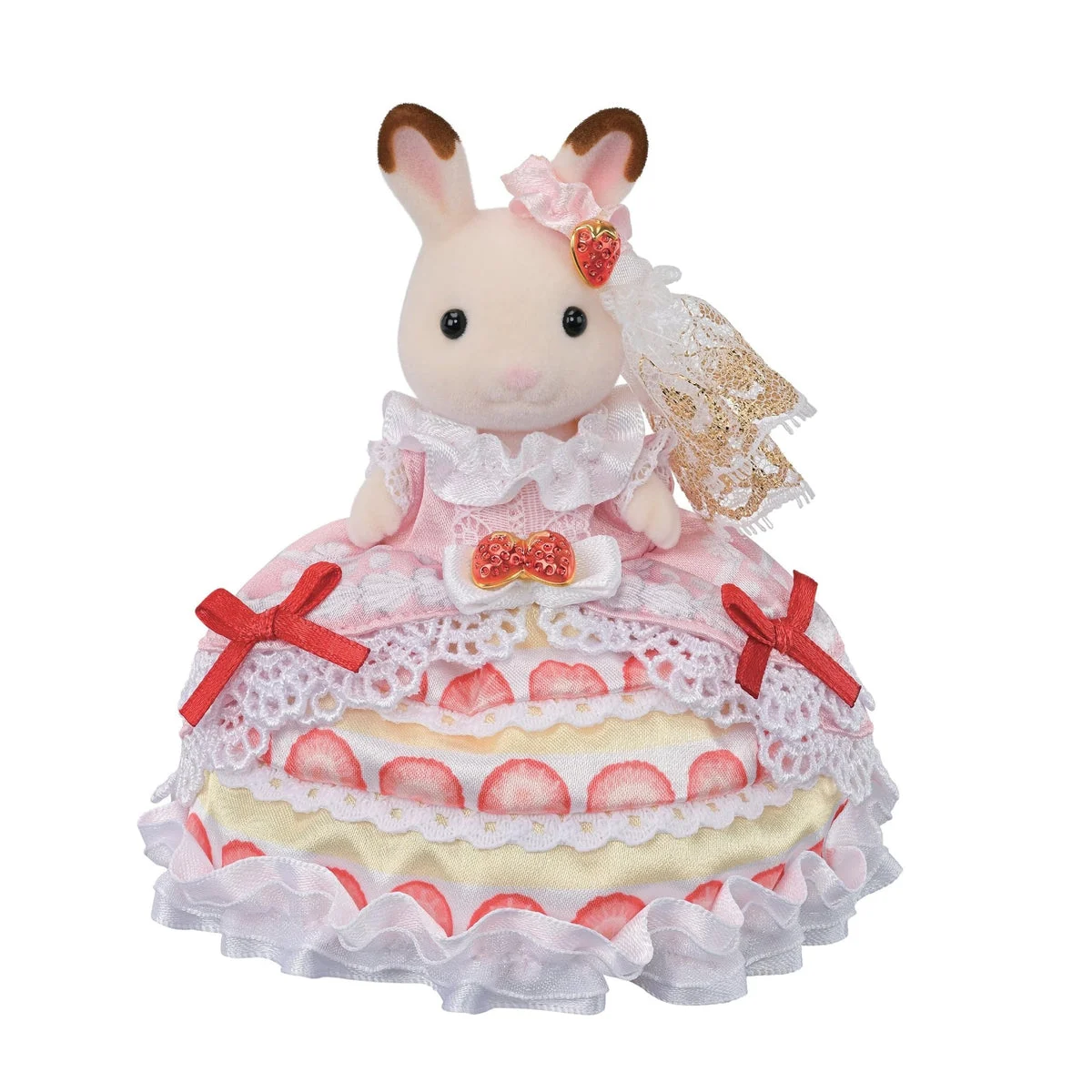 Sylvanian Families Muñeca Flare Cumpleaños Vestido Pastel Fresa C80