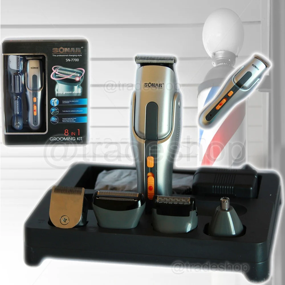 TAGLIA CAPELLI ELETTRICO KIT RASOIO 8IN1 REGOLA BARBA NASO BASETTE CORPO SN7700 - TrAdE Shop Traesio