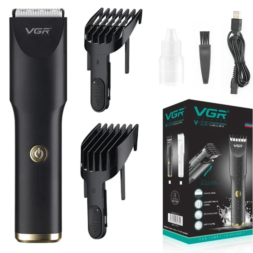 TAGLIACAPELLI BARBA TRIMMER PROFESSIONALE RICARICABILE USB IMPERMEABILE VGR V230 - MaxTech