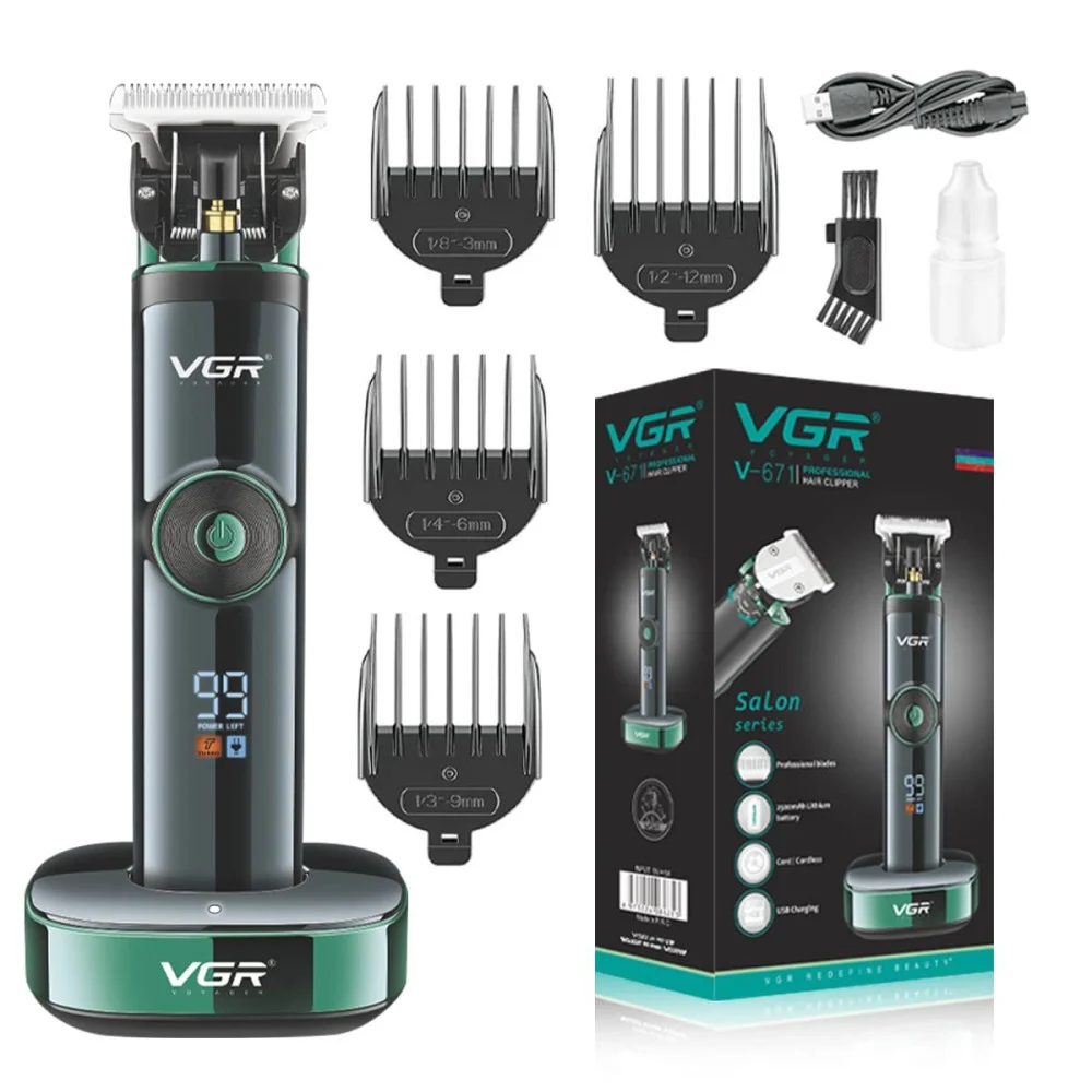 TAGLIACAPELLI PROFESSIONALE BARBA TRIMMER RICARICA RAPIDA CON PETTINI GUIDA V671 - MaxTech