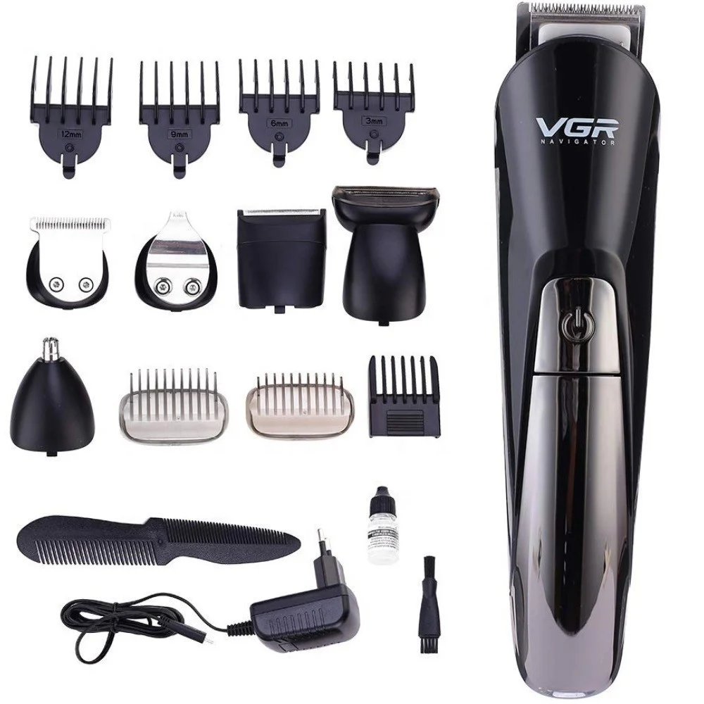 Tagliacapelli Professionale Ricaricabile Barber Trimmer VGR V-012 Kit
