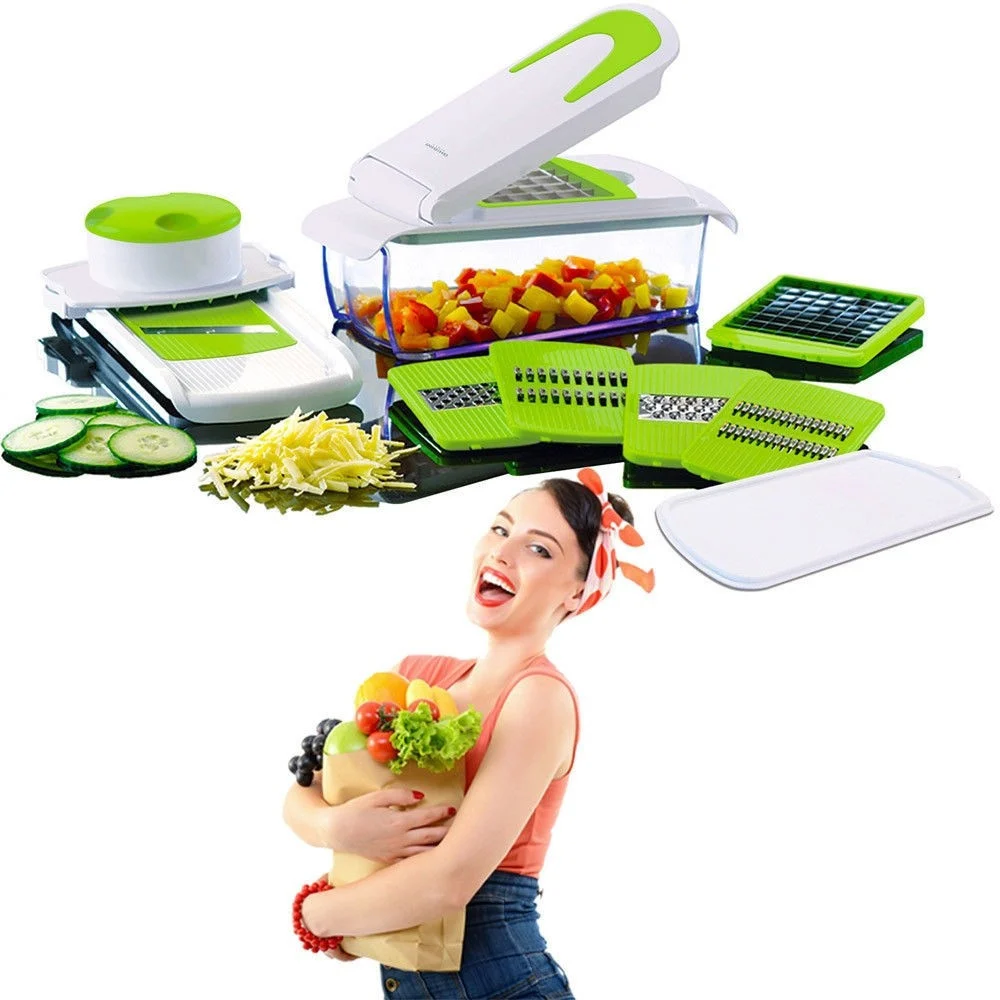 TAGLIAVERDURE 7 IN 1 FRUTTA TRITA AFFETTA CASA CUCINA VERDURE TAGLIA TUTTO - TrAdE Shop Traesio