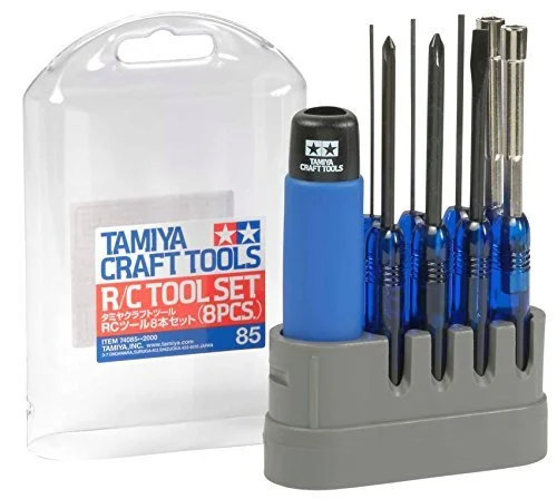 TAMIYA Set di Strumenti RC 8 Pezzi per Modellismo 74085