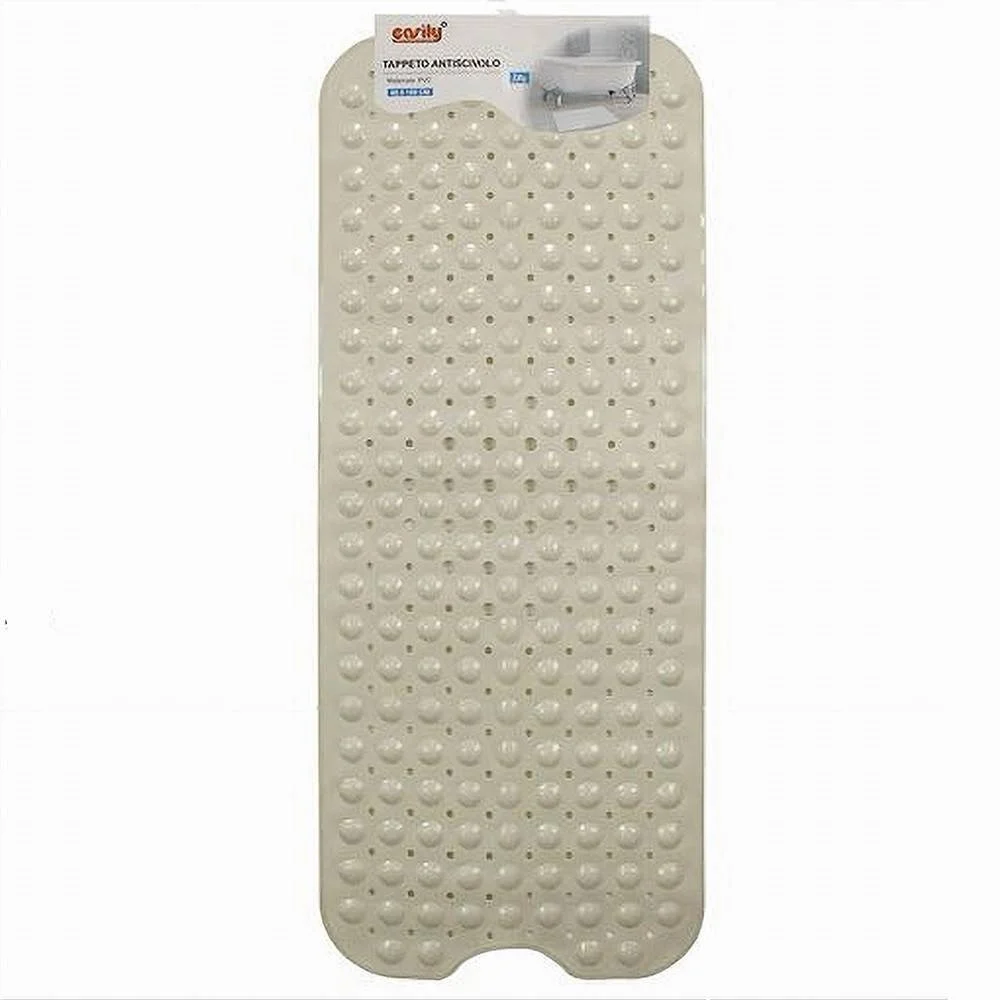 TAPPETINO PER VASCA ANTISCIVOLO 100 X 40 CM TAPPETO DOCCIA IN PVC 79741 BEIGE - Cleafe